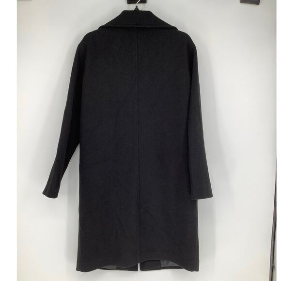 Bernardo Sz M Black Desk To Dinner Oversize Coat Wool Blend Button Front HR1-20 - Picture 4 of 12